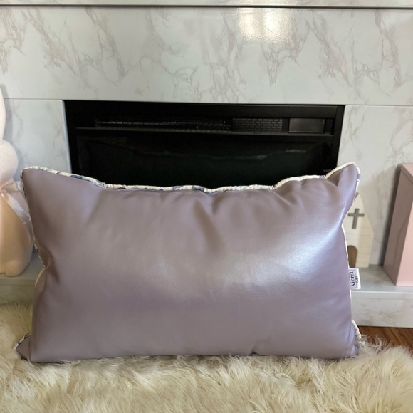 Lilac Pearl Faux Leather Throw Pillows - Picture 9 of 14